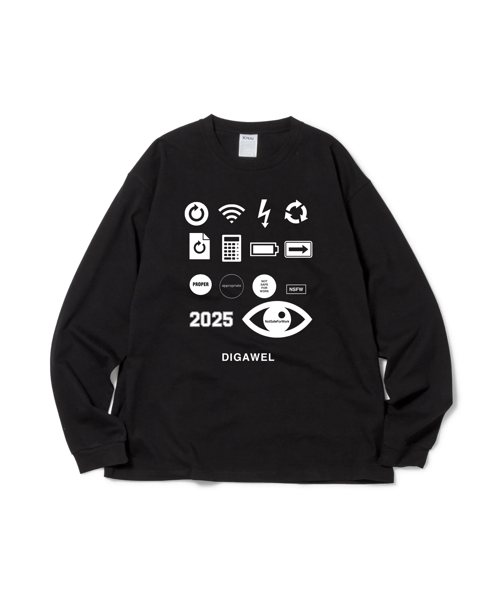 DIGAWEL+Knuu for greeting / Heavy Crewneck L/S T-Shirt